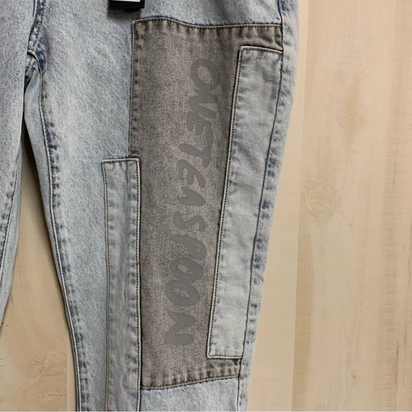 One Teaspoon Blue Graffiti Straight Leg Jeans Size 18 - Picture 13 of 16